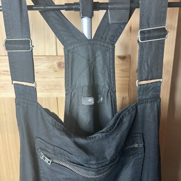 Black‎ Romper Jumpsuit Adjustable Straps Drawstring Waist Zip Pocket Size Small - Picture 3 of 5